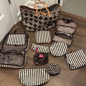 Henri Bendel Black and White Travel Bag Set